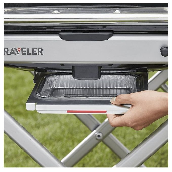 Weber 9010053 Traveler Barbecue a Gas Portatile 1 Bruciatore 3800 W Griglia Ghisa Smaltata 2065 cm² colore Nero