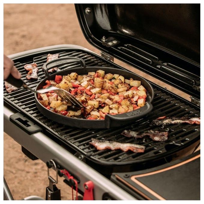 Weber 9010053 Traveler Barbecue a Gas Portatile 1 Bruciatore 3800 W Griglia Ghisa Smaltata 2065 cm² colore Nero