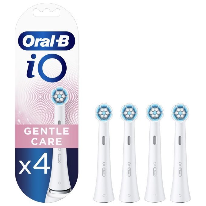 Oral-B 4210201343554 iO Gentle Care Testine di Ricambio per Spazzolino Elettrico 4 Pezzi colore Bianco
