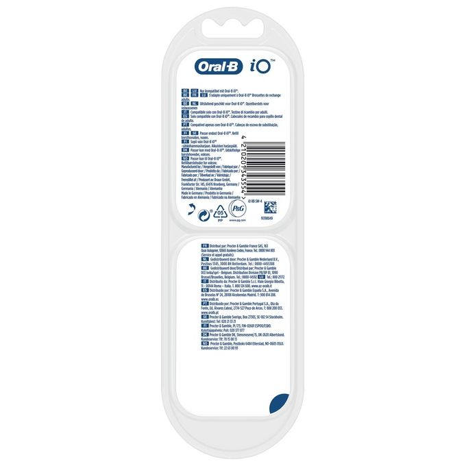 Oral-B 4210201343554 iO Gentle Care Testine di Ricambio per Spazzolino Elettrico 4 Pezzi colore Bianco