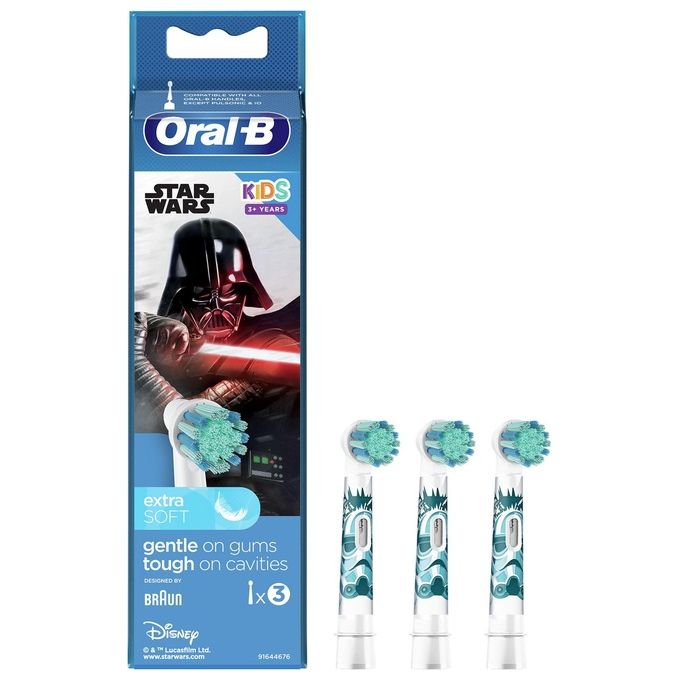 Braun Oral-B Ricambio Spazzolino Elettrico Kids Eb10s 3 Pezzi Blu-Bianco