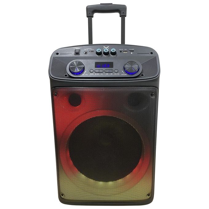 Majestic 116355 BK Flame T55 Party Speaker a Trolley Bluetooth 320W PMPO 40W RMS Woofer 12'' Tweeter 2'' Luci LED Microfono Incluso Telecomando USB Type-C MicroSD TWS colore Nero