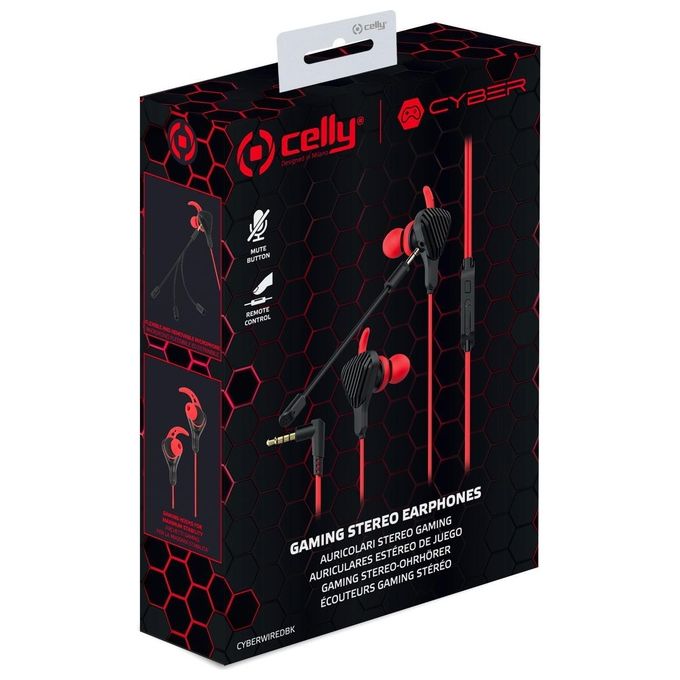 Celly Gaming Earphones 3.5mm Nero