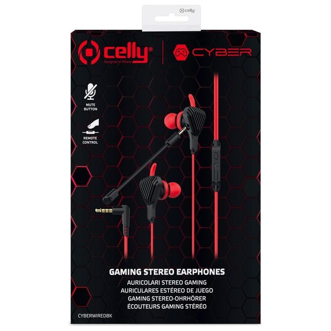 Celly Gaming Earphones 3.5mm Nero