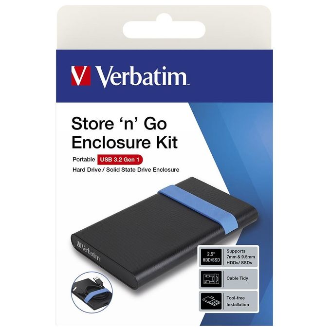 Verbatim Store'N'Go Enclosure Hdd-Ssd Nero-Blu 2.5