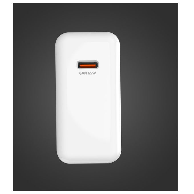 Celly TC1C65WGANWH Caricabatterie USB-C 65W GaN Power Delivery compatibile con Laptop Tablet Smartphone colore Bianco