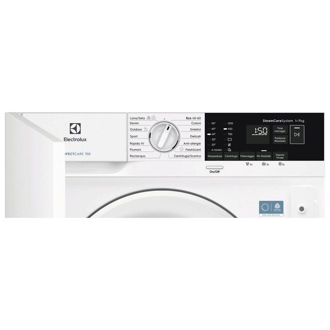 Electrolux EW7F472WBI Lavatrice Caricamento Frontale Sistema antispreco VaporePRO Classe Energetica D Capacita' di Carico 7 Kg Centrifuga 1200 giri Motore o Universale SensiCare SteamSystem