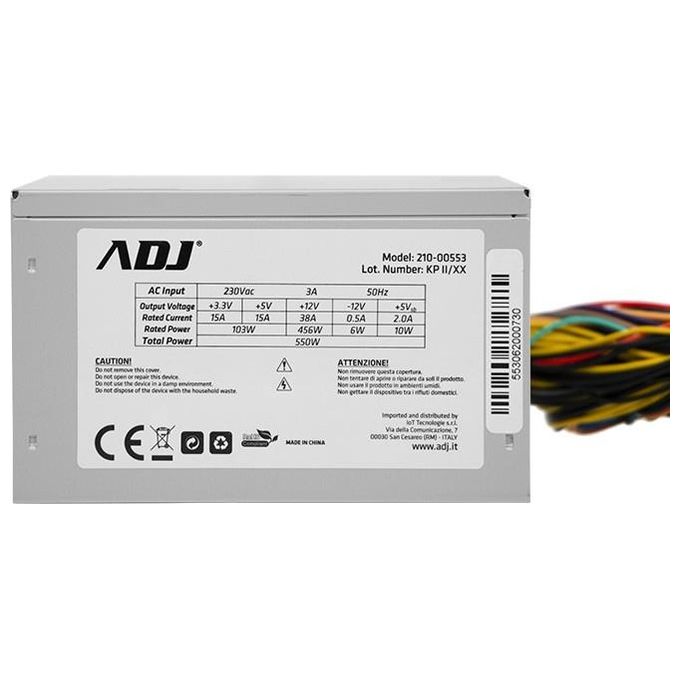 ADJ 210-00553 Alimentatore PC ATX 550W 20+4 pin 3 SATA 1 PATA Ventola 12cm Non modulare colore Grigio