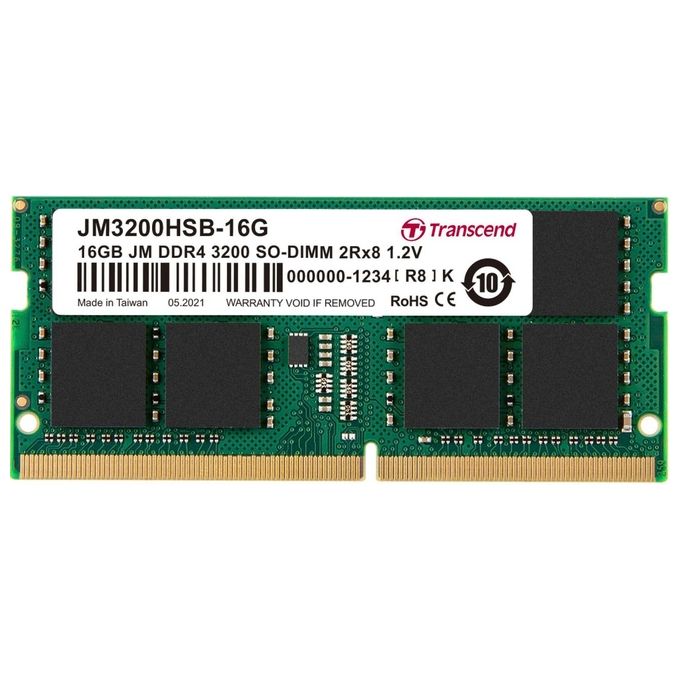 Transcend JM3200HSB-16G JetRam Memoria RAM DDR4 16 GB SO-DIMM 260pin 3200 MHz CL22 Unbuffered 1.2V