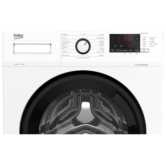 BEKO MWUX81282BI-IT Lavatrice a carica frontale da 8 kg Classe a 1200 giri Inverter