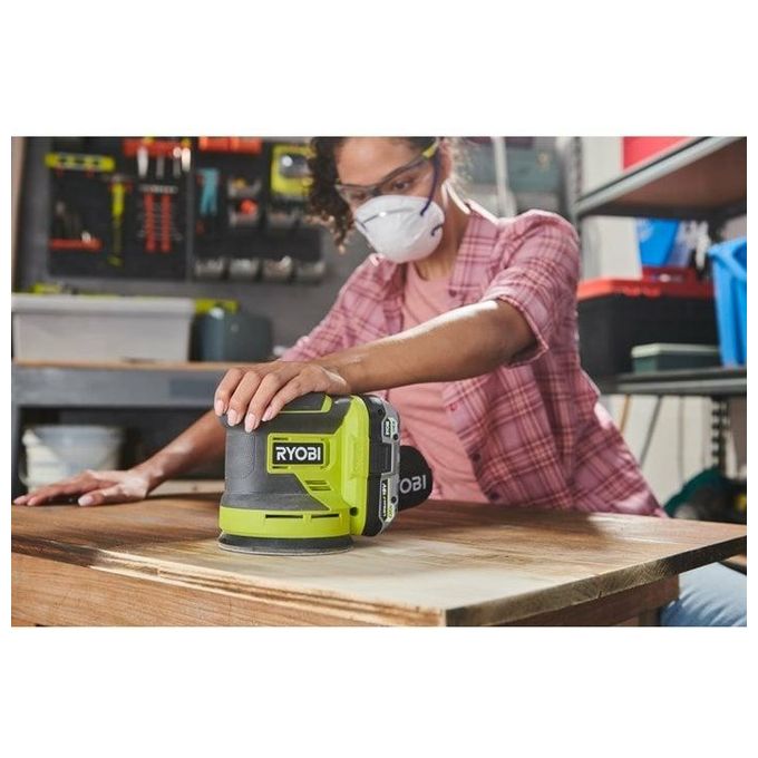 RYOBI RROS18-0 Levigatrice Rotorbitale a Batteria 18V ONE+ Diametro Disco 125 mm Velocita' 20000 oscillazioni-min Senza Batteria e Caricatore colore Nero