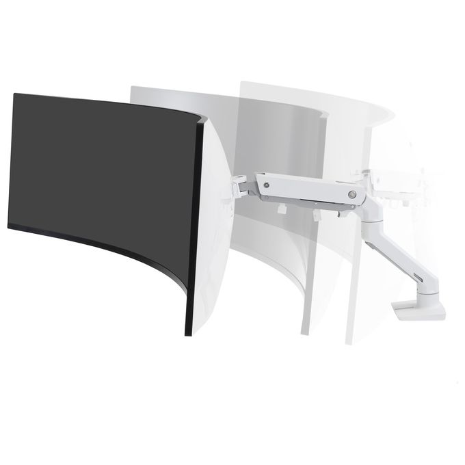 Ergotron 45-647-216 HX Series Braccio per Monitor da Scrivania con HD Pivot Capacita' 19,1 Kg Compatibilita' VESA 75x75 100x100 mm Rotazione 360° colore Bianco