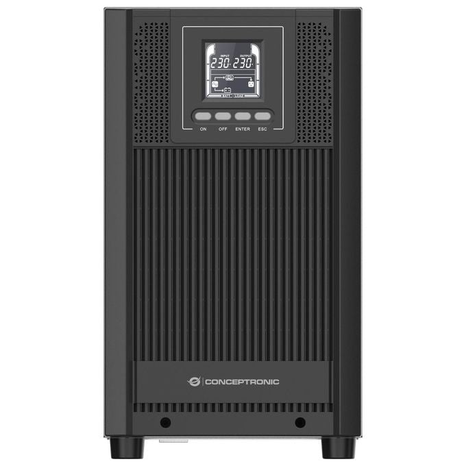 Conceptronic ZEUS52E3K UPS Tower Online 3000VA 2700W Fattore di Potenza 0.9 Compatibile Generatore USB HID EPO colore Nero