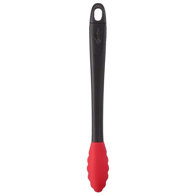 Lagostina 012196000003 Ingenio Smart Pinze da Cucina in Silicone Antigraffio Impugnatura Ergonomica Lavabile in Lavastoviglie colore Nero Rosso