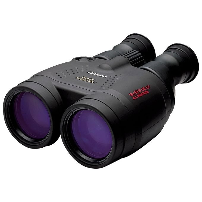 Canon Binocolo 18X50 IS con dimensioni di 152 x 193 x 81 mm e peso di 1180 g alimentato da 2 batterie AA
