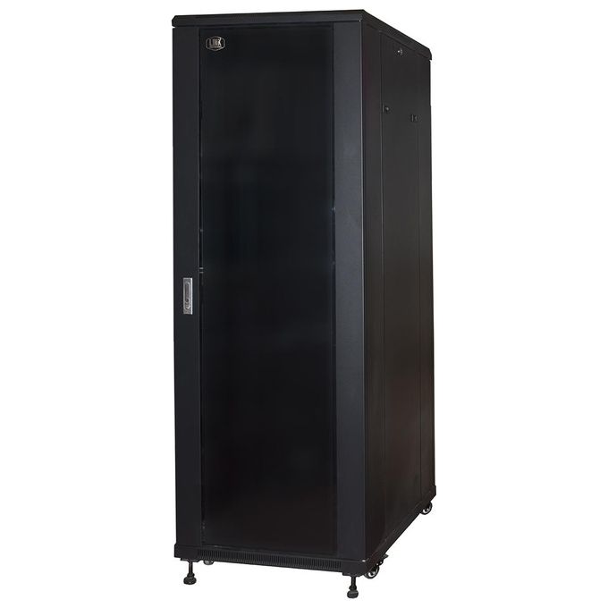 Link Armadio rack 19 per reti 37u (a)1770, (l)600, (p)800 colore nero porta vetro