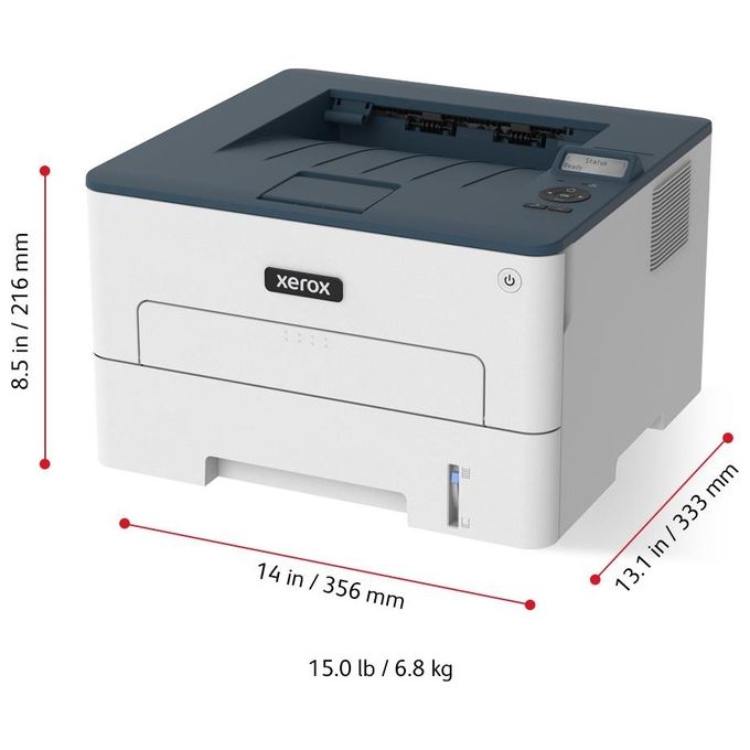Xerox B230V DNI Stampante Laser A4 Monocromatica 34 ppm Fronte Retro Wi-Fi Ethernet 2 Vassoi 251 Fogli PCL5e PCL6 colore Bianco Blu