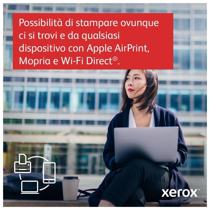 Xerox B225V_DNI Stampante Multifunzione Laser A4 Mono 34ppm Fronte Retro Wi-Fi ADF 50 fogli 250 fogli colore Bianco