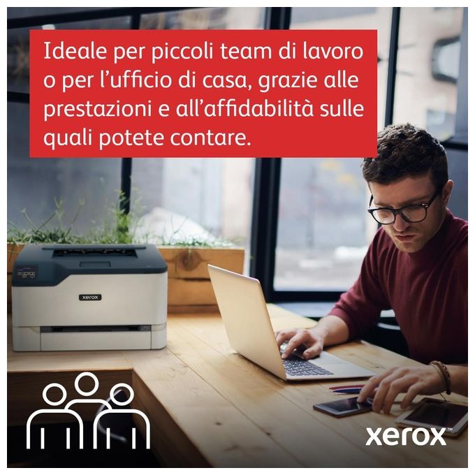 Xerox C230V_DNI C230 Stampante Laser A4 a Colori 22 ppm Fronte Retro Wi-Fi 2 Vassoi 251 Fogli colore Bianco Blu