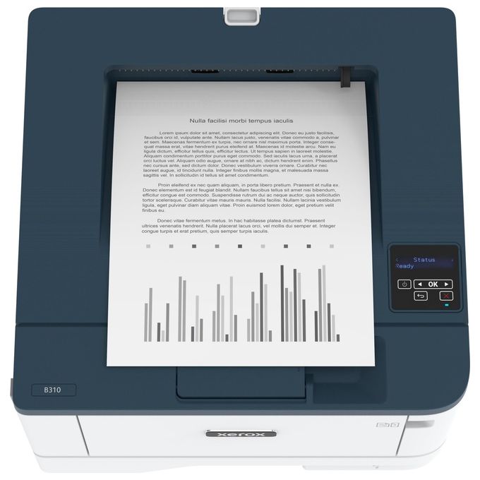 Xerox B310V_DNI B310 Stampante Laser A4 Monocromatica 40 ppm Fronte Retro Wi-Fi 2 Vassoi 350 Fogli colore Bianco