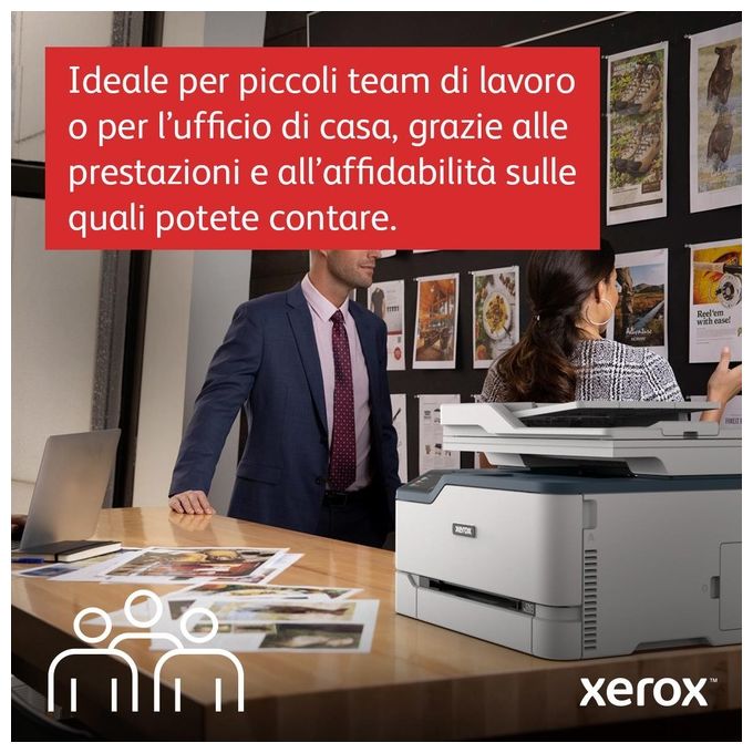 Xerox C235V_DNI Multifunzione Laser A4 Colore Stampa Copia Scansione Fax 22 ppm Wi-Fi Fronte Retro ADF Touch colore Bianco