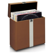 Lenco TTA-301 Classic Phono Custodia per Dischi in Vinile 30 LP Pelle Ecologica Interno in Feltro colore Marrone