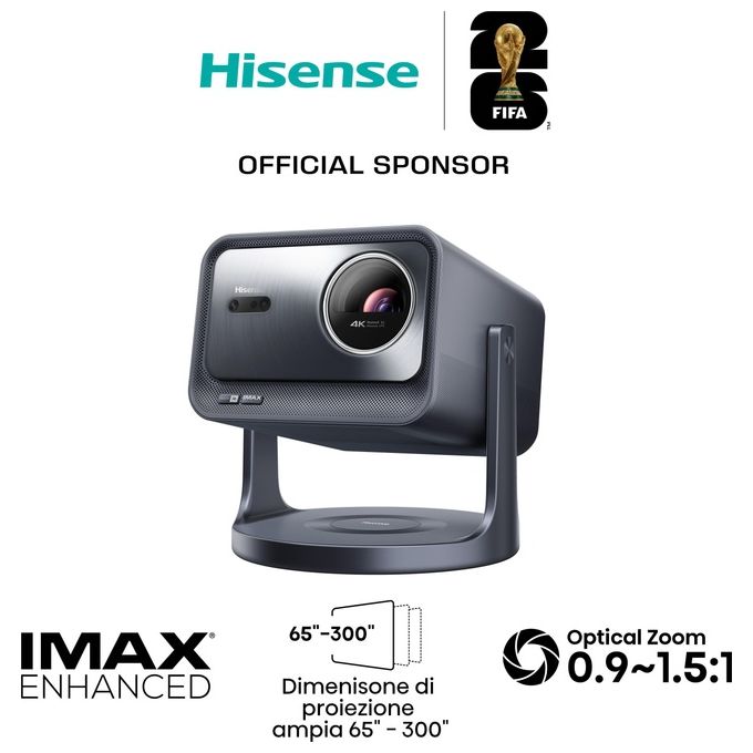 Hisense C2 PRO Videoproiettore Laser 4K UHD 2600 ANSI Lumen Smart VIDAA U7 HDR10+ DTS Virtual X colore Grigio