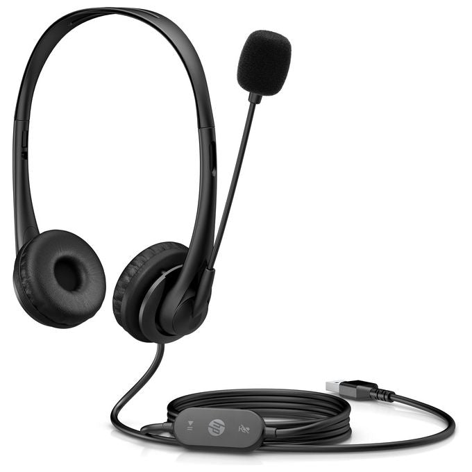 HP 428H5AA#ABB Cuffie stereo USB G2 Auricolare Cablato con Microfono a Stella per Ufficio colore Nero