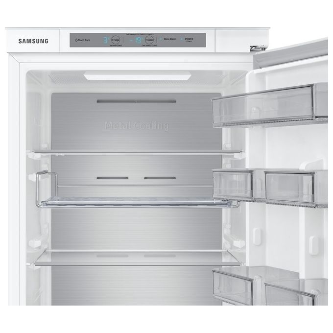 Samsung BRB26705DWW Frigorifero Combinato da Incasso Capacita' 264 Litri Classe energetica D Total No Frost Twin Cooling Plus Portabottiglie Flex 177 cm Bianco