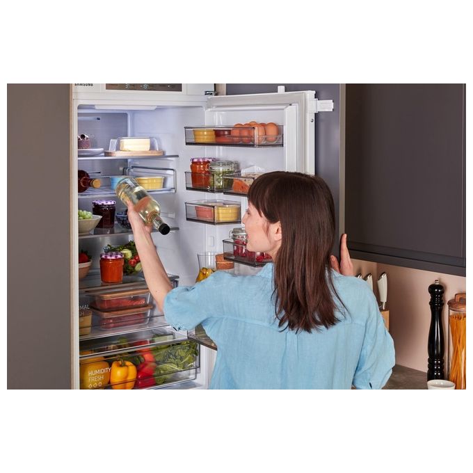 Samsung BRB26705DWW Frigorifero Combinato da Incasso Capacita' 264 Litri Classe energetica D Total No Frost Twin Cooling Plus Portabottiglie Flex 177 cm Bianco