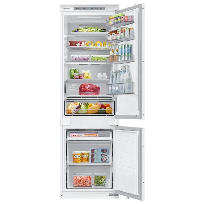 Samsung BRB26705DWW Frigorifero Combinato da Incasso Capacita' 264 Litri Classe energetica D Total No Frost Twin Cooling Plus Portabottiglie Flex 177 cm Bianco