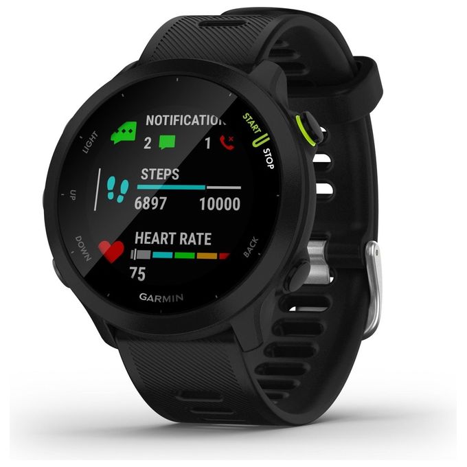 Garmin 010-02562-10 Forerunner 55 Smartwatch GPS Cardiofrequenzimetro Bluetooth 42 mm colore Nero