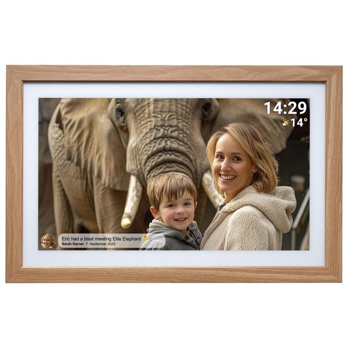 Denver 119101070020 PFF-2162LW Cornice per Foto Digitale Touch Screen 21.5'' Wi-Fi 32 GB MicroSD Full HD colore Marrone chiaro