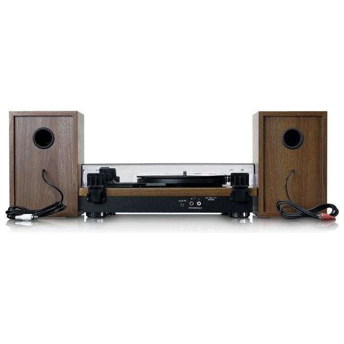 Lenco LS-100WD Giradischi a Cinghia Automatico con Altoparlanti Integrati 2x10W Bluetooth 5.0 33 45 78 rpm colore Nero Quercia