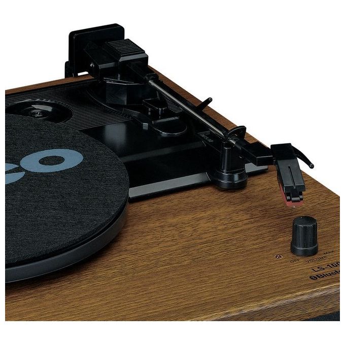 Lenco LS-100WD Giradischi a Cinghia Automatico con Altoparlanti Integrati 2x10W Bluetooth 5.0 33 45 78 rpm colore Nero Quercia