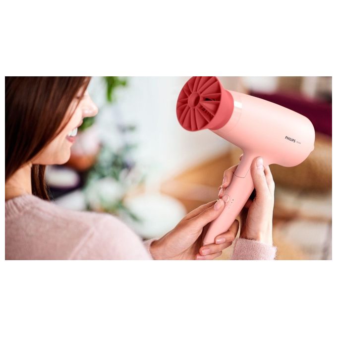Philips BHP398-00 3000 Series Set per Styling dei Capelli 1600 W ThermoProtect ceramica 3 temperature piastra asciugacapelli colore Rosa