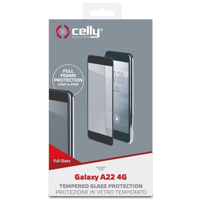 Celly Full Glass per Samsung Galaxy A22 4G Black