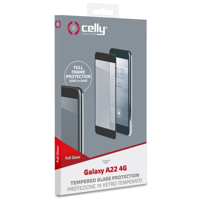 Celly Full Glass per Samsung Galaxy A22 4G Black