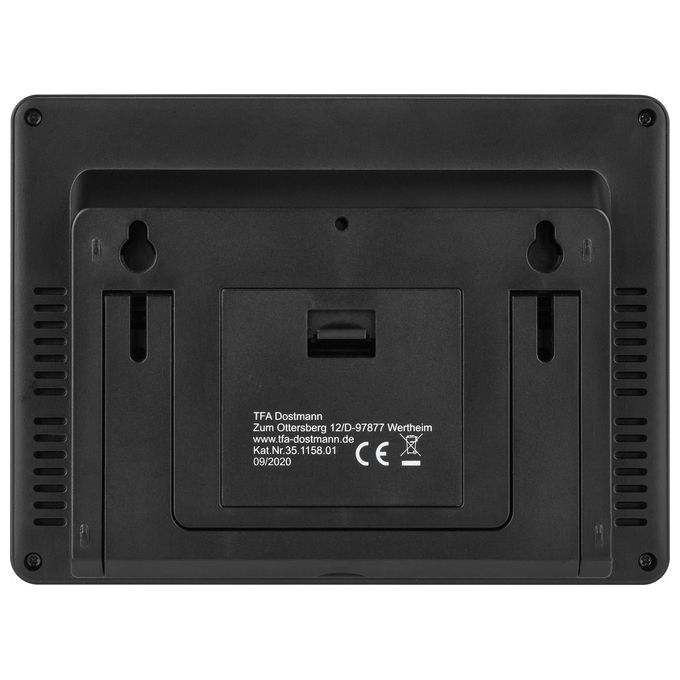 TFA Dostmann 35.1158.01 Elements Stazione Meteo Wireless Temperatura Umidita' Pressione Orologio Radiocontrollato Fase Lunare colore Nero
