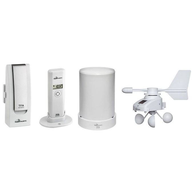 TFA Dostmann 31.4005.02 WeatherHub Stazione Meteo Wi-Fi con Gateway Sensore Temperatura Umidita' Pluviometro Anemometro colore Bianco