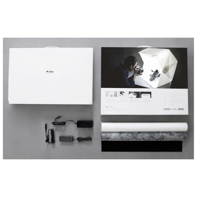 Orangemonkie FOLDIO3 Studio Fotografico Portatile Lightbox LED 5700K CRI 95 62.5x64x55 cm colore Bianco