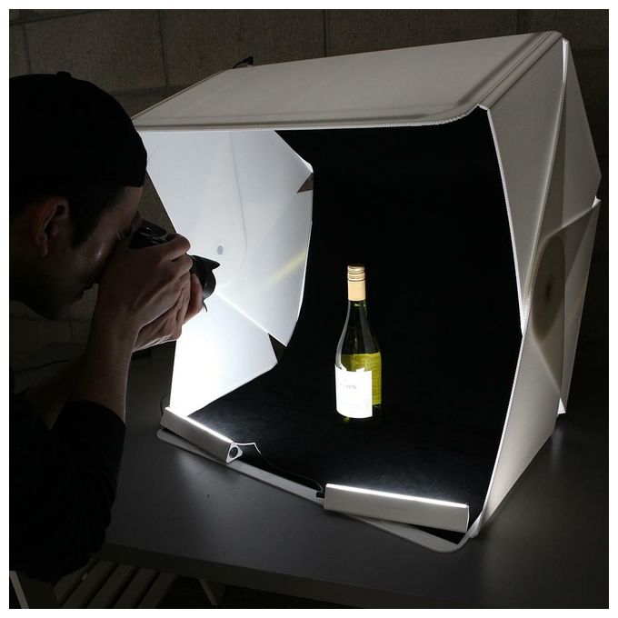 Orangemonkie FOLDIO3 Studio Fotografico Portatile Lightbox LED 5700K CRI 95 62.5x64x55 cm colore Bianco