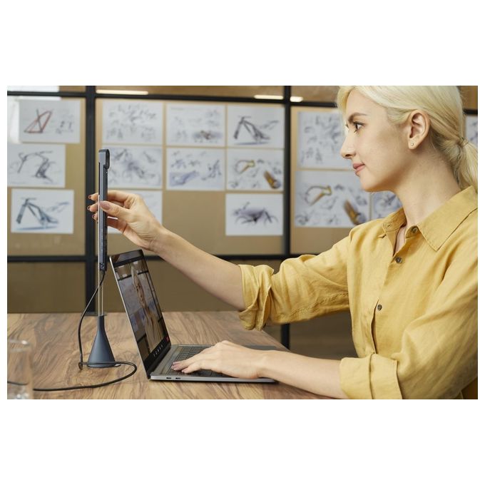 IPEVO 5-904-B-08-00 TOTEM 120 Telecamera per Videoconferenze Doppio Obiettivo 8 MP Risoluzione 4K Microfono Integrato Connessione USB-C Plug and Play Compatibile Windows MacOS Chromebook colore Nero