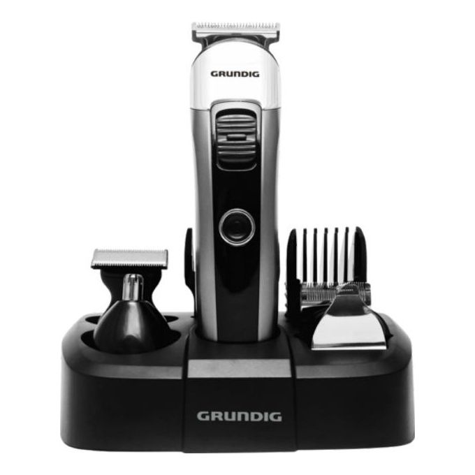 Grundig GMS3240 Tagliacapelli con Rifinitore di Precisione per Barba Orecchie e Naso Batteria agli Ioni di Litio Autonomia 50 min Ricarica 120 min colore Nero Argento