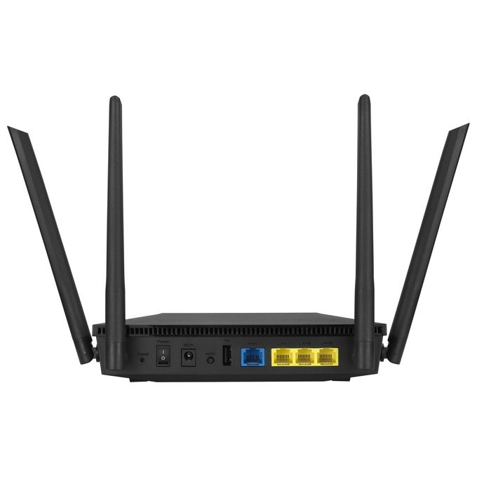 Asus RT-AX53U Router Wireless Wi-Fi 6 AX1800 Dual Band 2.4 GHz 5 GHz Gigabit Ethernet MU-MIMO AiMesh colore Nero