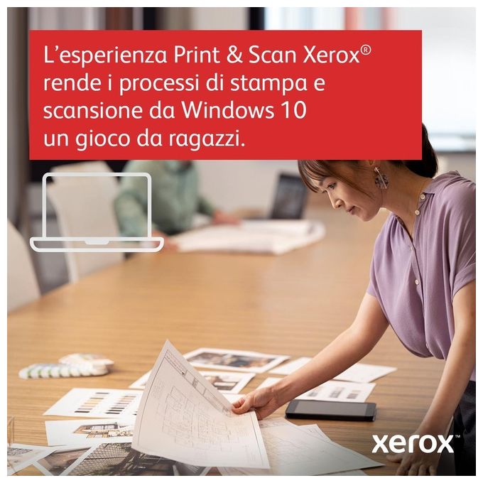Xerox B225V_DNI Stampante Multifunzione Laser A4 Mono 34ppm Fronte Retro Wi-Fi ADF 50 fogli 250 fogli colore Bianco