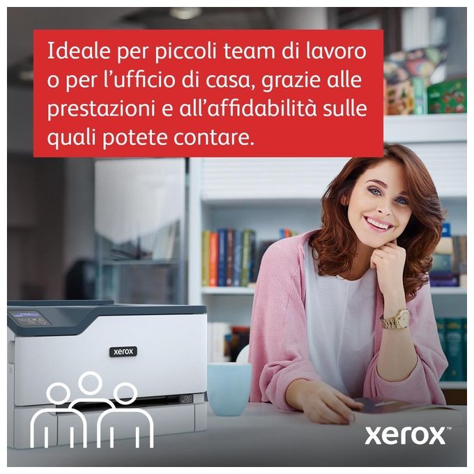 Xerox C230V_DNI C230 Stampante Laser A4 a Colori 22 ppm Fronte Retro Wi-Fi 2 Vassoi 251 Fogli colore Bianco Blu
