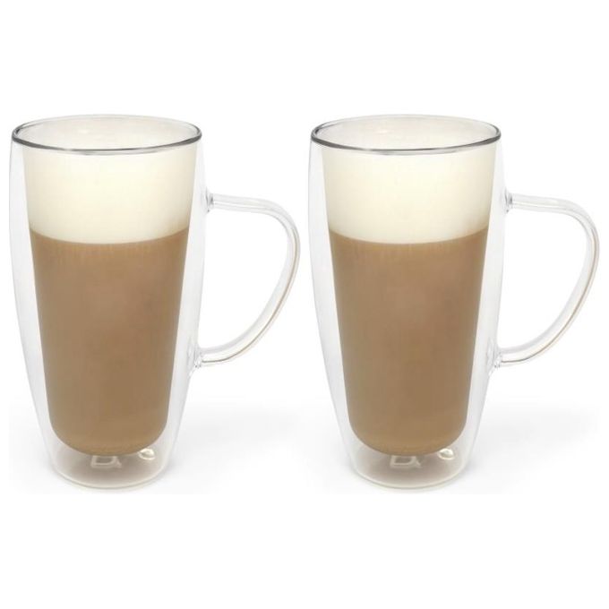 Bredemeijer Bicchiere in Vetro 400ml Latte Macchiato Doppia Parete 2 Pezzi