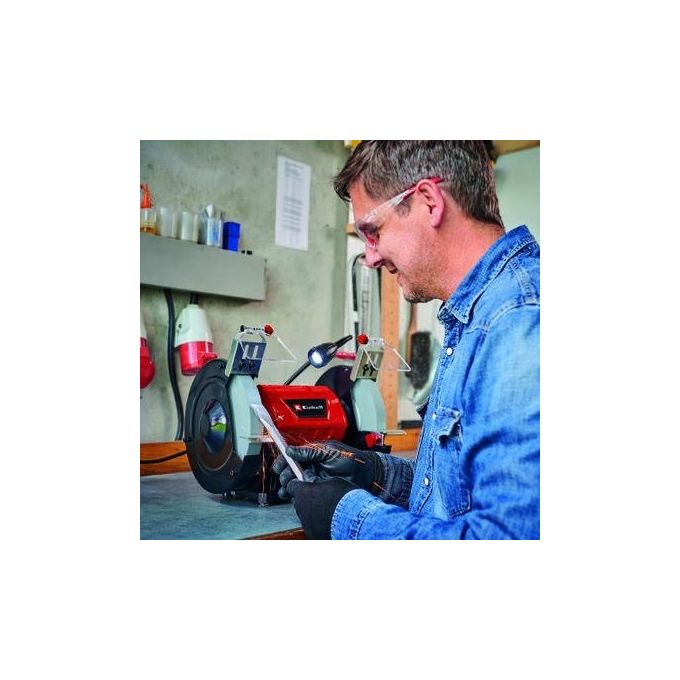 Einhell 4412633 TC-BG 200 L Smerigliatrice da banco a doppia mola 400 W 2980 min^-1 K36 K60 Luce LED colore Nero