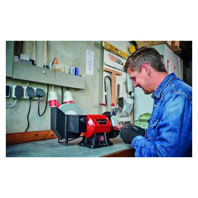 Einhell TC-WD 200-150 Smerigliatrice da Banco Combinata Umido Secco 2980 rpm 2 Mole colore Nero Rosso